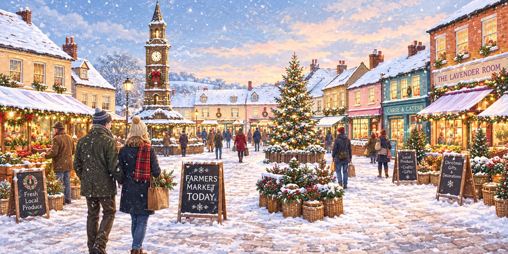 Thirsk Market Place at Christmas